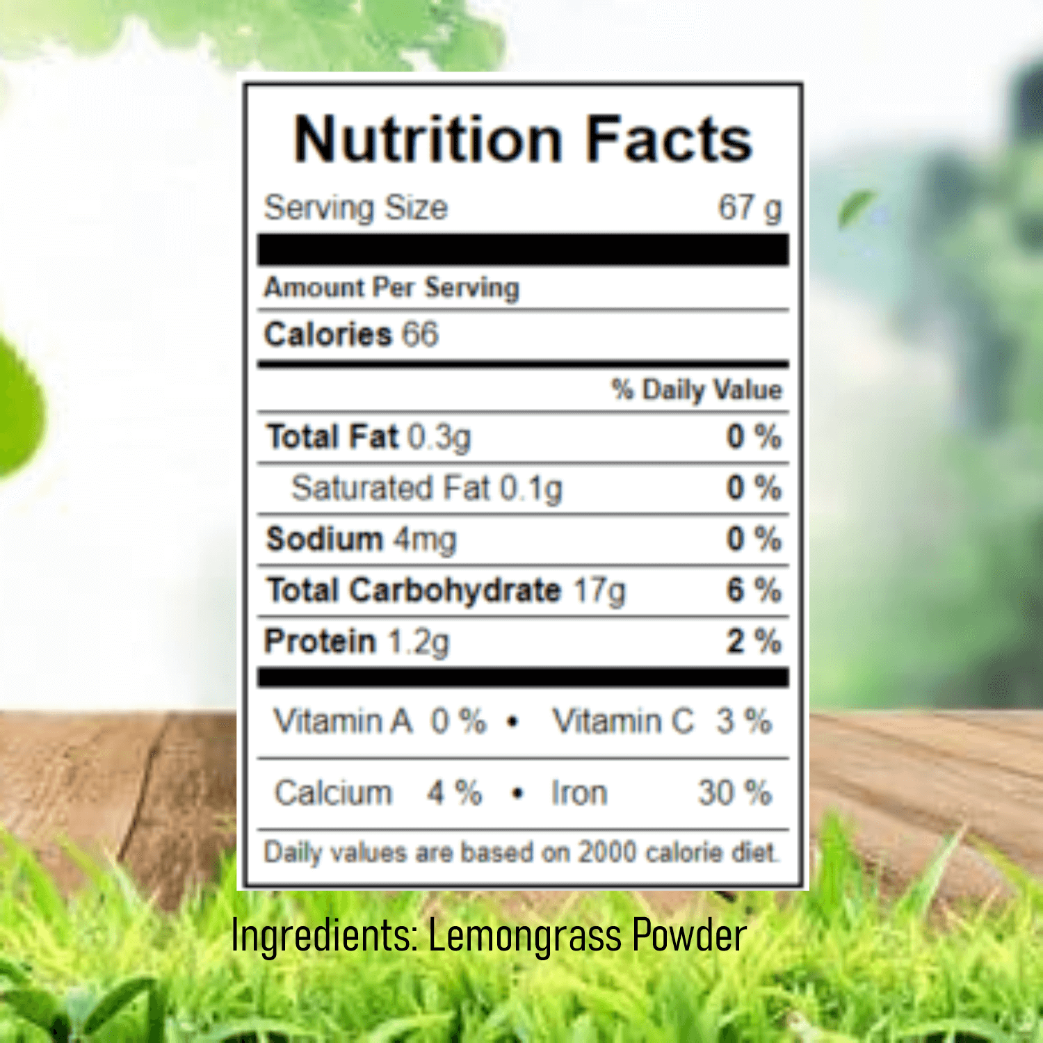 Vedahillz Lemongrass Powder for Tea and Wellness Made from Premium Lemongrass